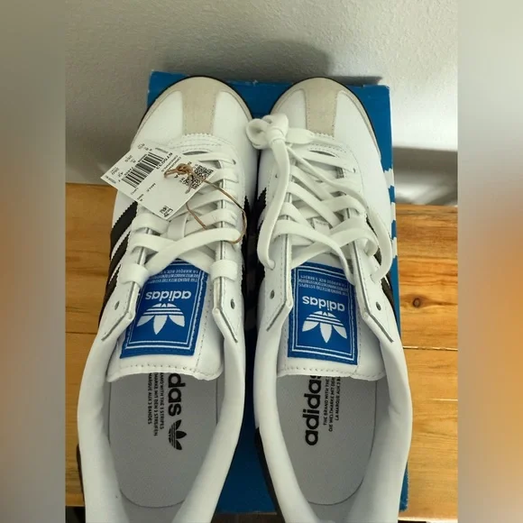 Adidas Samoa White and Black Shoes Men’s 8.5 - Picture 6 of 8